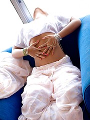Topless sari teen