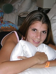 Amateur Freckled Face Teen Strips Out Of Her Pajamas