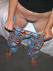 Amateur Freckled Face Teen Strips Out Of Her Pajamas