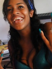 Black Latina teen with killer body gets nasty with cock