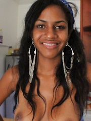 Black Latina teen with killer body gets nasty with cock
