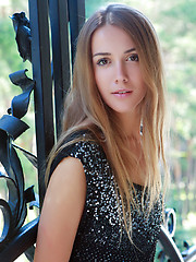 Young white babe Lina has adorable skinny body and small boobs
