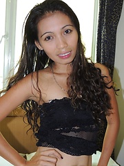 Skinny Asian babe strips clothes to show nice shaved twat