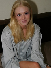 Skye show her legs as she teases in just a big dress shirt with nothing else on