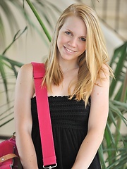 Courtney plays with her toys