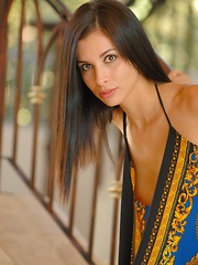 Tera gets naughty on the stairs