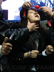 Young teen Yayoi Yoshino gets gagged on a bus